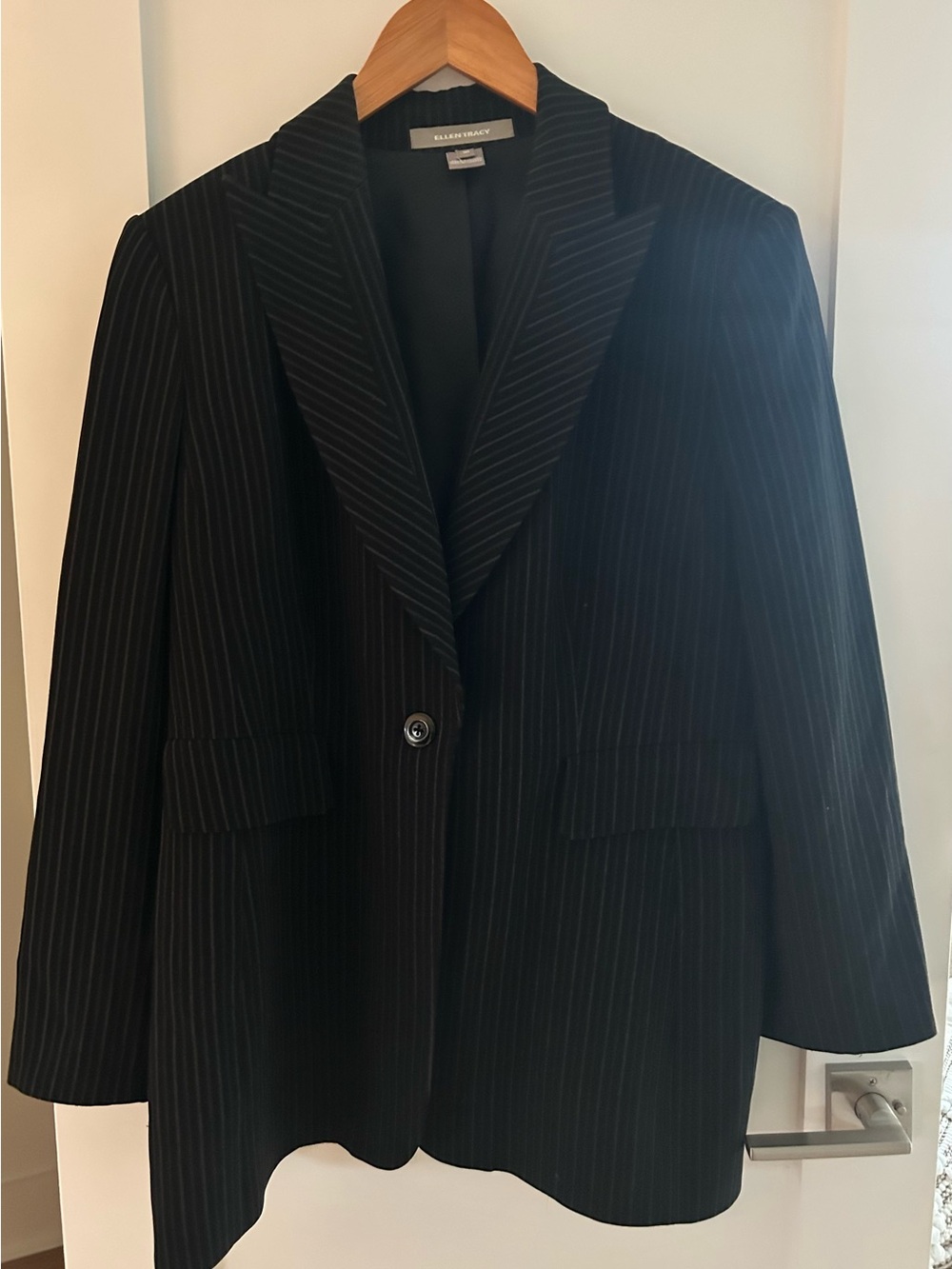 Ellen Tracy Black Pinstripe Blazer